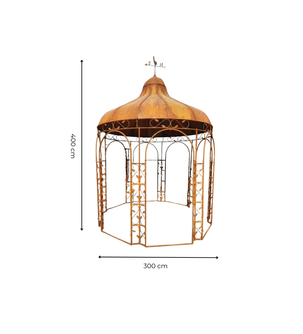 ROUND IRON KIOSK WITH ROOF D300