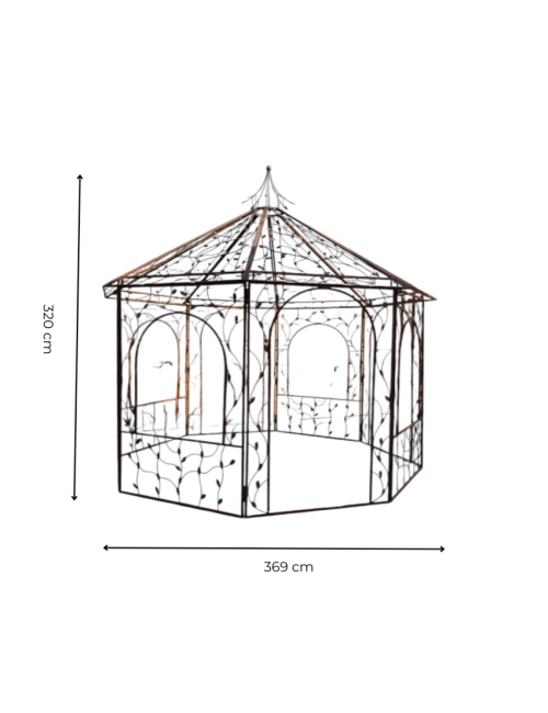 KIOSQUE OCTOGONAL FEUILLES ERABLE H320