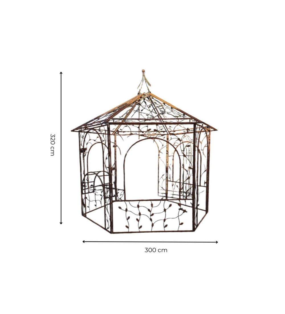 KIOSQUE HEXAGONAL FEUILLES ERABLE H320
