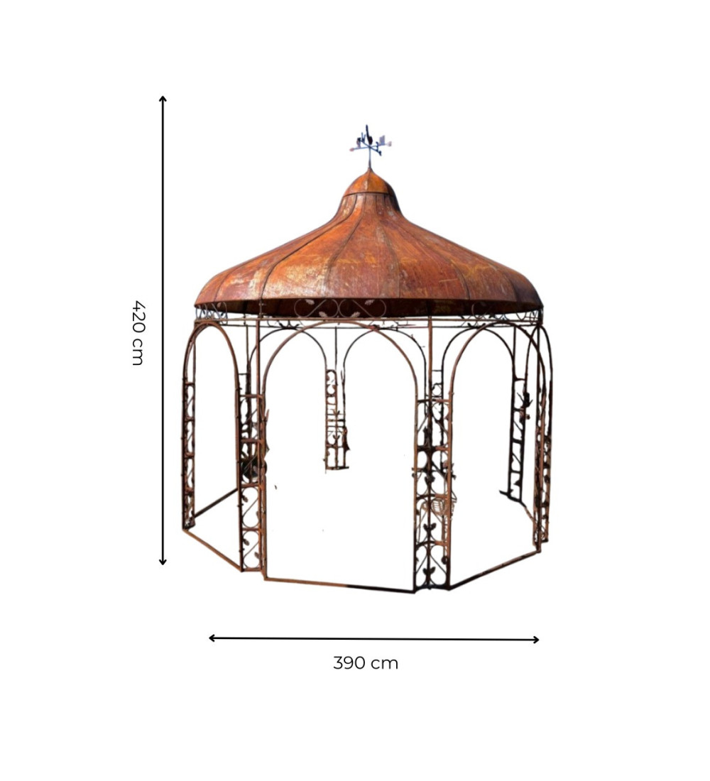 ROUND IRON KIOSK WITH ROOF D390