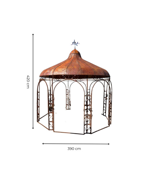 ROUND IRON KIOSK WITH ROOF D390