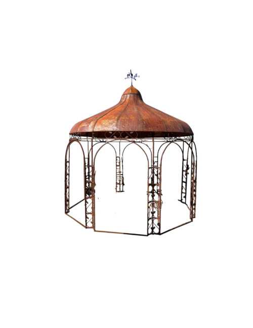 KIOSQUE EN FER ROND AVEC TOIT D390