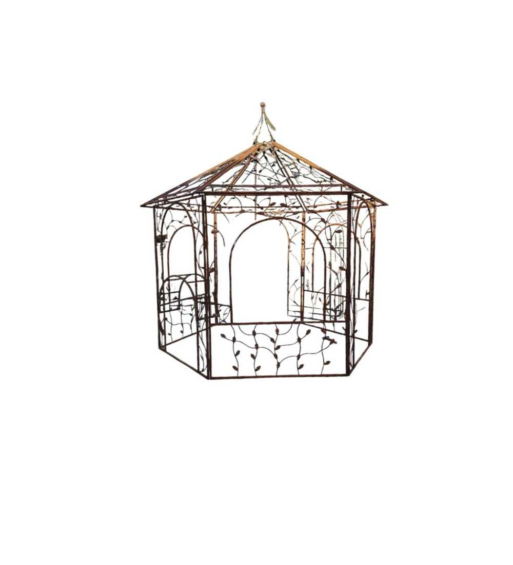 KIOSQUE HEXAGONAL FEUILLES ERABLE H320